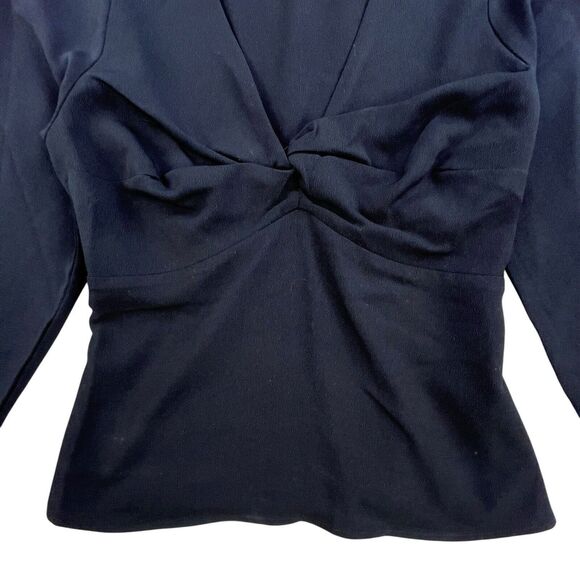 Abercrombie & Fitch Twist Front Top Women’s XS Black Long Sleeve Cropped Blouse - Picture 2 of 11
